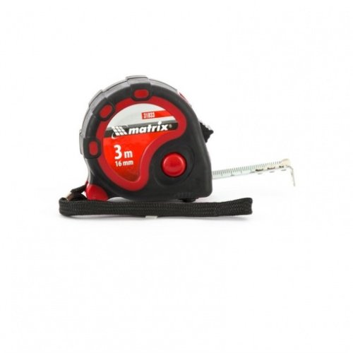 Рулетка 3 м x 16 мм Matrix Status 3 fixations, обрезиненный корпус, зацеп  картинка